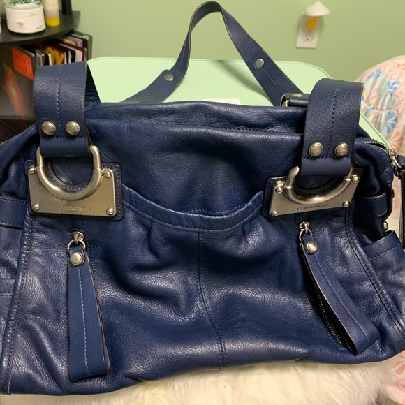 B Makowski blue shoulder bag - Picture 1 of 5